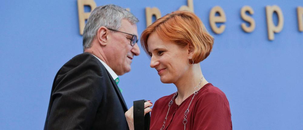 Danken als Parteichefs der Linken ab: Bernd Riexinger und Katja Kipping.