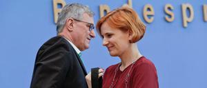 Danken als Parteichefs der Linken ab: Bernd Riexinger und Katja Kipping. 