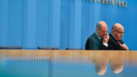 Olaf Scholz und Peter Altmaier im März bei der Ankündigung des großen Corona-Pakets.