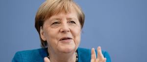 Bundeskanzlerin Angela Merkel (CDU) bei ihrer traditionellen Sommer-Pressekonferenz.