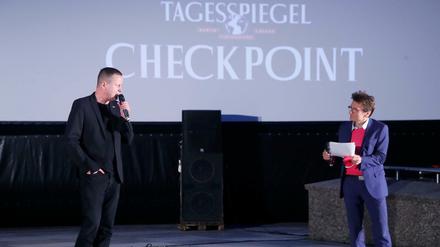 Kultursenator Klaus Lederer (Die Linke) im Gespräch mit Robert Ide, geschäftsführender Redakteur beim Tagesspiegel.