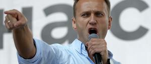 Alexej Nawalny, Oppositionsführer aus Russland, bei einem Protest in Moskau.