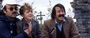 1978 drehte Volker Schlöndorff (l.), hier mit Günter Grass (r.) und Hauptdarsteller David Bennent, unter anderem in der Neuköllner Uthmannstraße. 