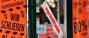 Änderungen zur Insolvenzpflicht. Manche Einzelhändler mussten bereits dauerhaft schließen.
