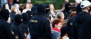 Proteste in Belarus. Mehrere Journalisten wurden im Vorfeld festgenommen.