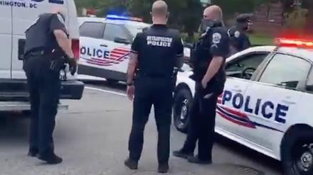 Polizisten am Tatort in Washington.