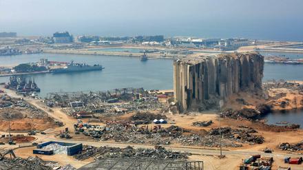 Der Hafen von Beirut nach der schweren Explosion im August.
