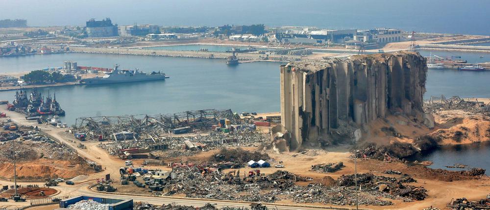 Der Hafen von Beirut nach der schweren Explosion im August.