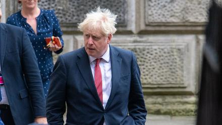  Boris Johnson, Premierminister von Großbritannien, verlässt das Außen- und Commonwealth-Büro nach einem Treffen mit Trump-Berater und Schwiegersohn Kushner.