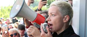 Maria Kolesnikowa bei einer Kundgebung in Minsk (Archivbild)