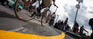 Gelb markiert. Rund 25 Kilometer Pop-up-Radwege gibt es mittlerweile in Berlin. 