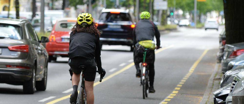 Laut Verwaltungsgericht rechtswidrig: Der Pop-up-Radweg auf der Kantstraße in der City-West.