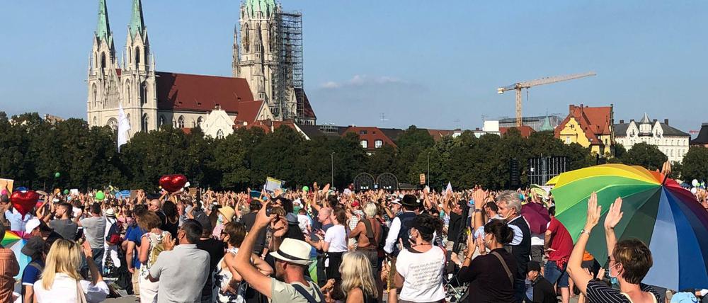 Eine Szene der Querdenken-Demo in München am vergangenen Wochenende.