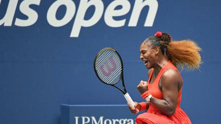 Geschafft! Serena Williams nach dem Matchball.