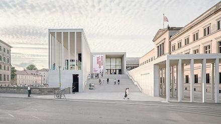 Kolonnaden sind ein prägendes Element beim Blick auf die Museumsinsel Berlin. Den Säulengang von Friedrich August Stüler (1800-1865) griff zuletzt der britische Architekt David Chipperfield für die James-Simon-Galerie, die als Besucherzentrum und zentraler Eingang auf die Museumsinsel locken soll, in einer modernen Fassung auf.