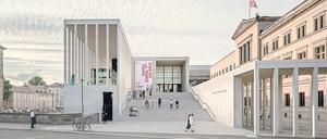 Kolonnaden sind ein prägendes Element beim Blick auf die Museumsinsel Berlin. Den Säulengang von Friedrich August Stüler (1800-1865) griff zuletzt der britische Architekt David Chipperfield für die James-Simon-Galerie, die als Besucherzentrum und zentraler Eingang auf die Museumsinsel locken soll, in einer modernen Fassung auf.