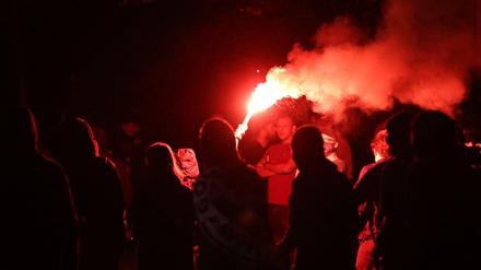Viele Berliner Aktivisten solidarisierten sich mit den Räumungsdemos in Leipzig. Dort wurde kürzlich ein besetztes Haus geräumt.