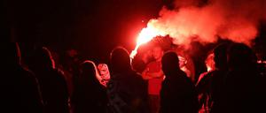 Viele Berliner Aktivisten solidarisierten sich mit den Räumungsdemos in Leipzig. Dort wurde kürzlich ein besetztes Haus geräumt.