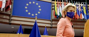 Wohin, Europa? Ursula von der Leyen, Präsidentin der Europäischen Kommission, kommt ins Europäische Parlament um während der Plenarsitzung ihre erste Rede zur Lage der Union zu halten.