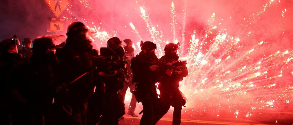 US-Polizei im Einsatz bei Protesten in Portland (Oregon) Anfang September