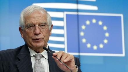 Der EU-Außenbeauftragte Josep Borrell am Montag nach dem Treffen der europäischen Außenminister in Brüssel.