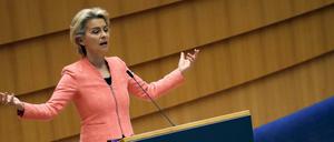Ursula von der Leyen, Präsidentin der Europäischen Kommission, bei ihrer ersten Rede zur Lage der Union. 