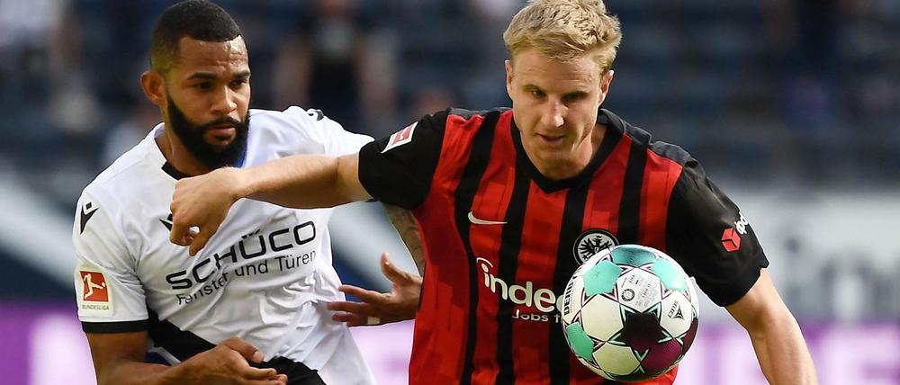Bielefelder Torschütze: Cebio Soukou. Die Arminia spielte zum Bundesliga-Auftakt 1:1 in Frankfurt.