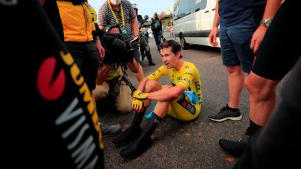 Das Ende des Traums vom Gesamtsieg: Primoz Roglic nach dem Zeitfahren. 