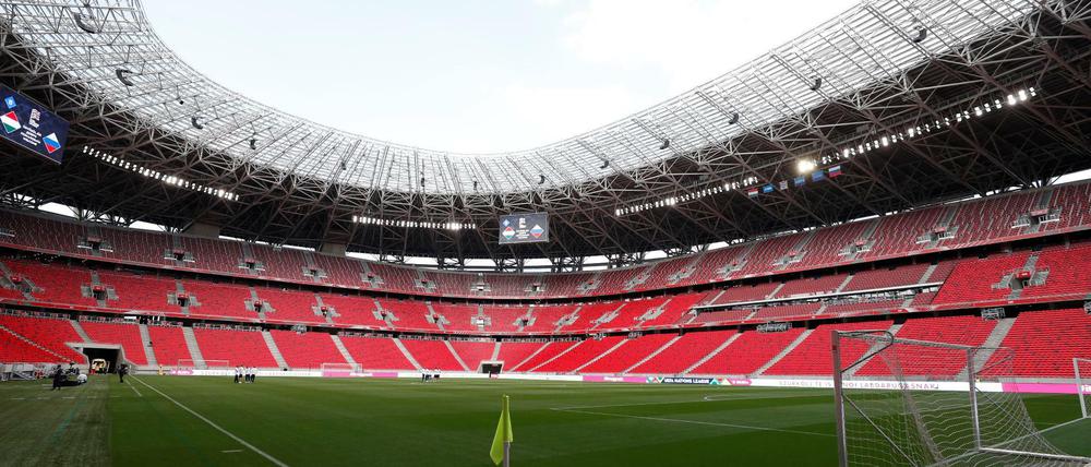 Noch ist die Puskás Arena leer. Aber die Uefa plant, am Donnerstag Zuschauer zuzulassen.