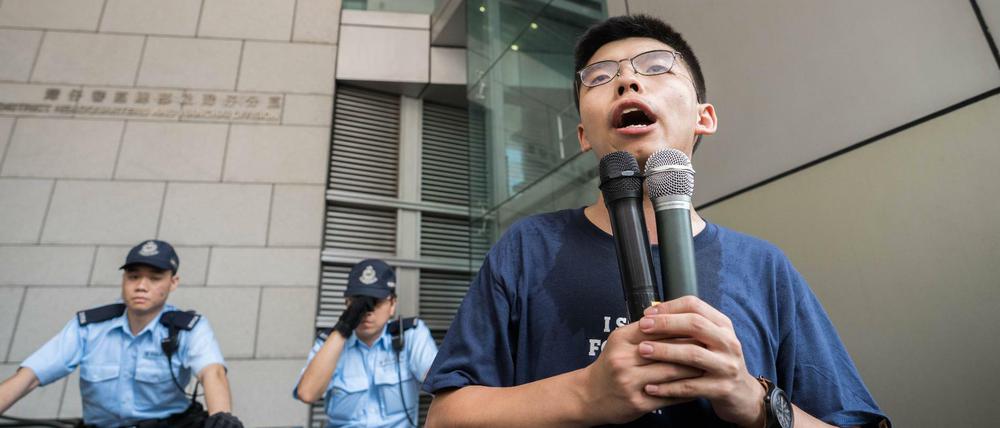 Joshua Wong im Juni 2019 in Hongkong - immer beobachtet von den Sicherheitsbehörden.