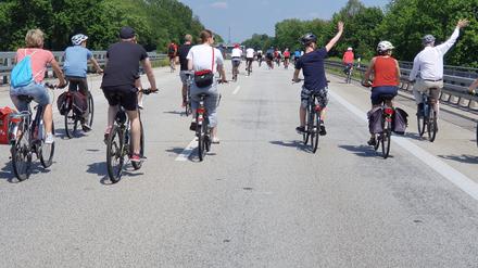 Jedes Jahr wird die Avus auch für die Sternfahrt des ADFC gesperrt.