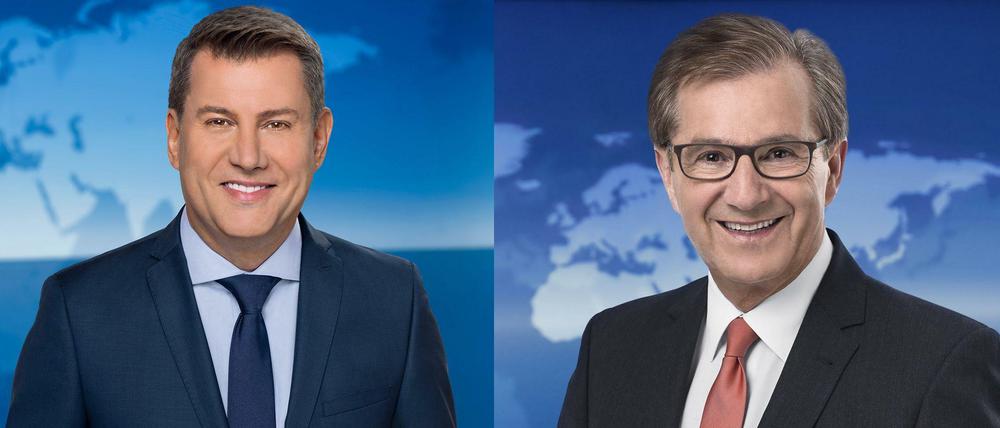 Der alte und der neue Chefsprecher der "Tagesschau". Jens Riewa (links) löst Jan Hofer ab, der Ende des Jahres in den Ruhestand geht.