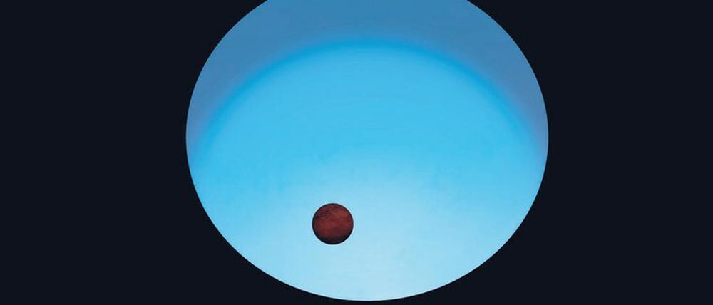 Illustration: Der Exoplanet WASP-189b kreist auf enger Bahn, die fast über die Pole seines Sterns verläuft.