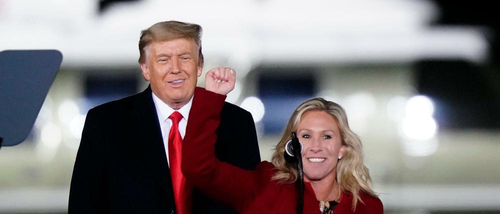 Meist sind sie verbündet, hier nicht: Ex-Präsident Donald Trump und Marjorie Taylor Greene.