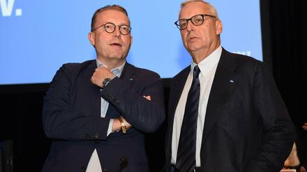 Vize oder nix. Thorsten Manske (l.) will wieder Stellvertreter von Herthas Präsident Werner Gegenbauer werden. Er hat jedoch einen Gegenkandidaten.