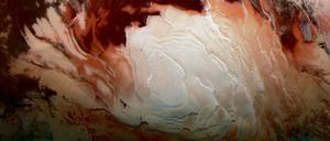 Die südliche Polarkappe des Mars ist in Schichten aufgebaut.