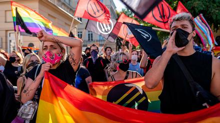 Proteste der Warschauer LGBT-Community im August.