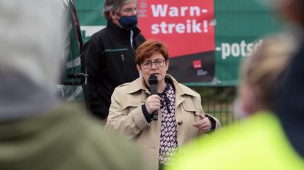 Streikführerin Christine Behle ist stellvertretende Vorsitzende von Verdi. 