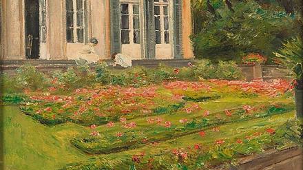 Nahaufnahme. Liebermanns Gemälde „Blumenterasse im Wannseegarten nach Nordwesten“ diente als eines der Vorbilder für die Wiederherstellung der Blumenpracht des Gartens.