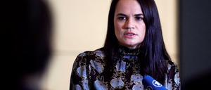 Zum Gespräch in Berlin: Swetlana Tichanowskaja. 