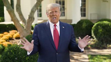 Videobotschaft aus dem Weißen Haus: US-Präsident Donald Trump