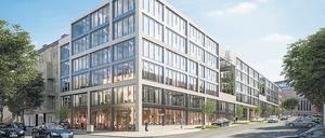 Glanz neuer Tage. Der fünfgeschossigen Bürokomplex )hier eine Illustration der Architekten) steht im Stadtteil Gesundbrunnen. Der Rohbau ist bereits fertiggestellt.