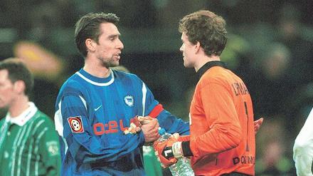Früher Gegner, heute zusammen in Herthas Führungsriege: Michael Preetz (links) und Jens Lehmann. 