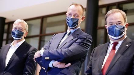 Die Kandidaten um den CDU-Vorsitz: Norbert Röttgen, Friedrich Merz und Armin Laschet.