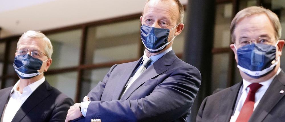 Die Kandidaten um den CDU-Vorsitz: Norbert Röttgen, Friedrich Merz und Armin Laschet.