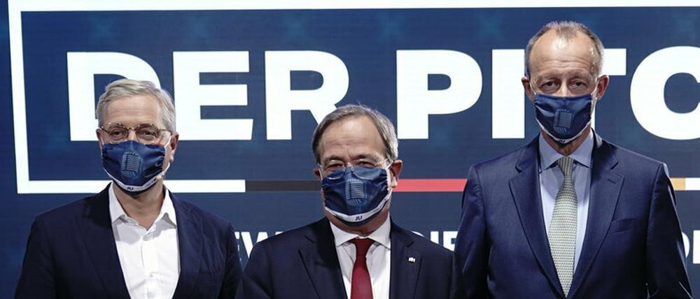 Norbert Röttgen, Armin Laschet und Friedrich Merz