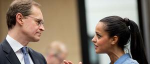 Berlins Regierender Bürgermeister Michael Müller (SPD) und die Berliner Staatssekretärin Sawsan Chebli wollen beide in den Bundestag.