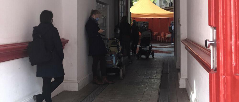 Die Corona-Teststelle in der Eberswalder Straße.