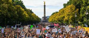 Die Bewegung Fridays for Future beim Klimastreik in Berlin.