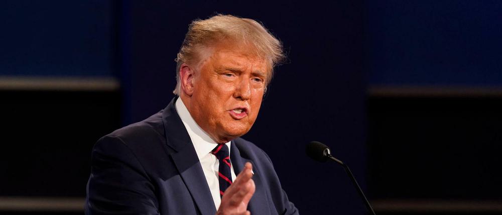Donald Trump, Präsident der USA, spricht während der ersten Präsidentschaftsdebatte.